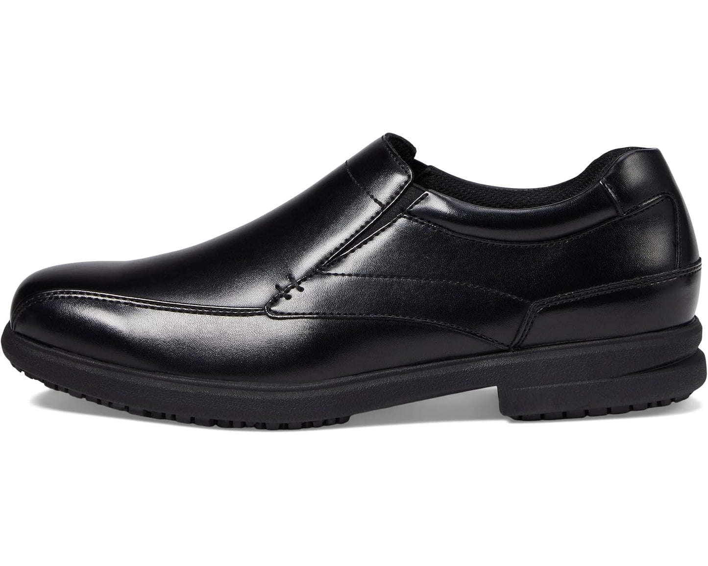 Men's Nunn Bush Sanford Slip Resistant Bicycle Toe Work Slip-On Black