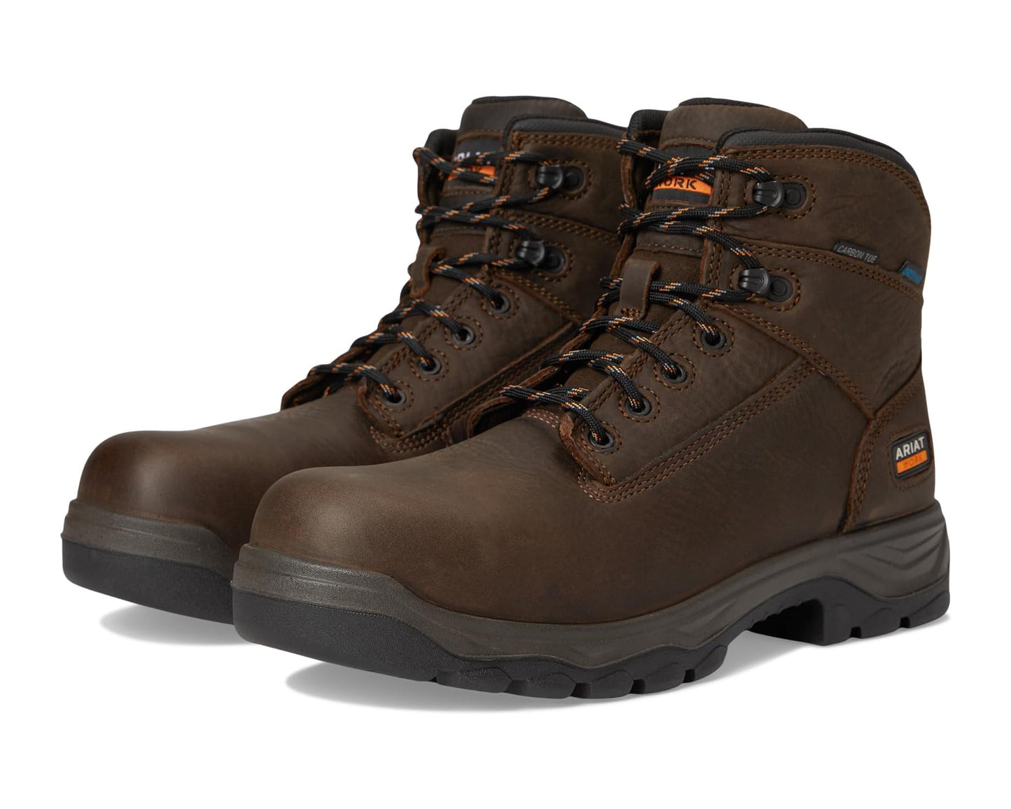 Men's Ariat Turbo Duratread 6 Waterproof Carbon Toe Work Boots Dark Brown