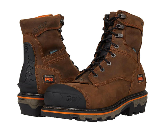 Men's Timberland PRO Boondock HD Logger 8 Composite Safety Toe Insulated Waterproof Mocha Brown