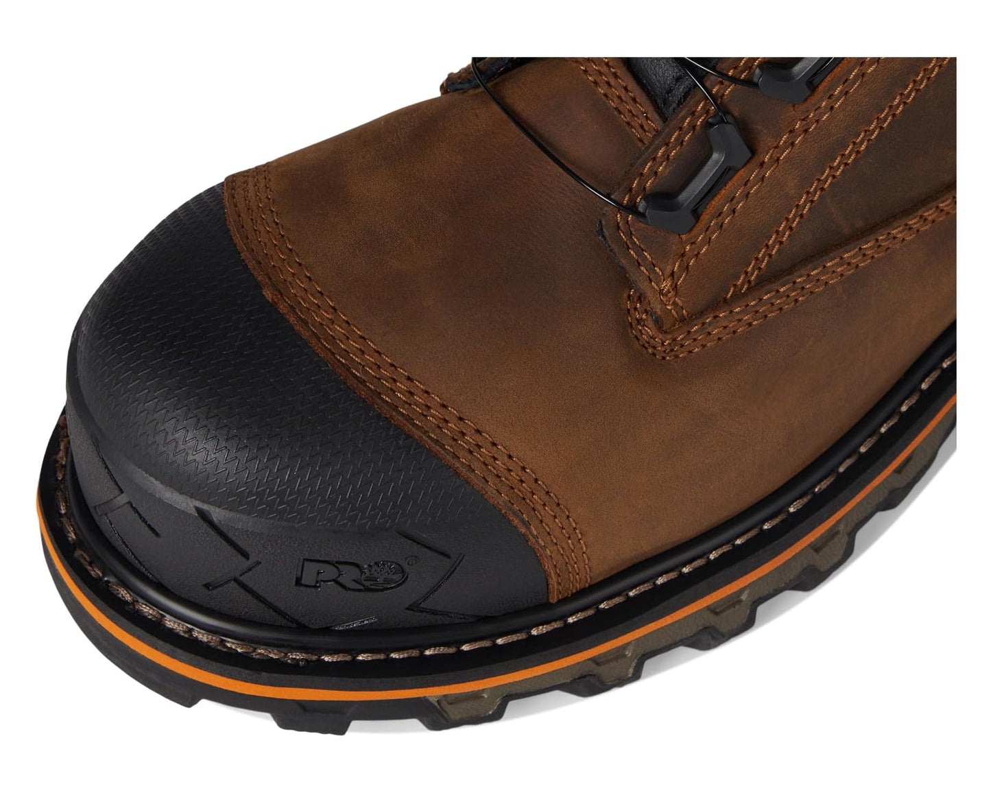 Men's Timberland PRO Boondock BOA 6 Inch Composite Safety Toe Waterproof Puncture Resistant Mocha Brown