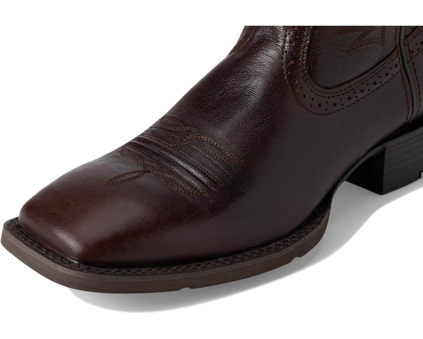 Men's Ariat Sport Wide Square Toe Cowboy Boots Burnished Chocolate