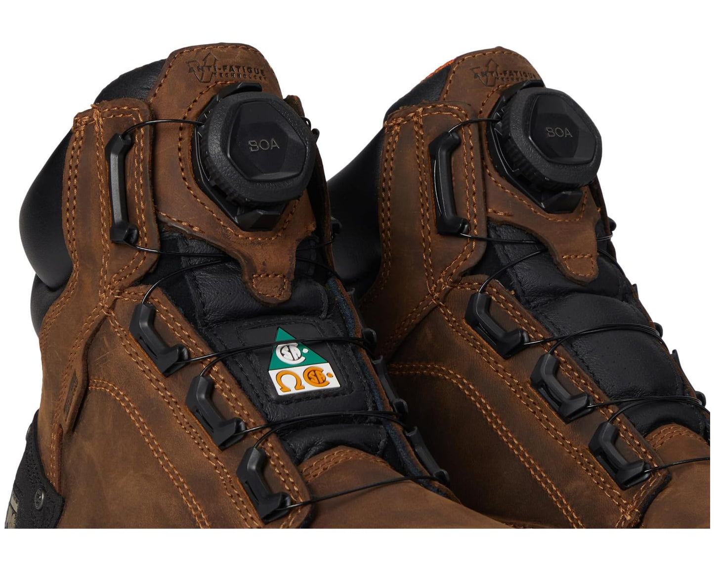 Men's Timberland PRO Boondock BOA 6 Inch Composite Safety Toe Waterproof Puncture Resistant Mocha Brown