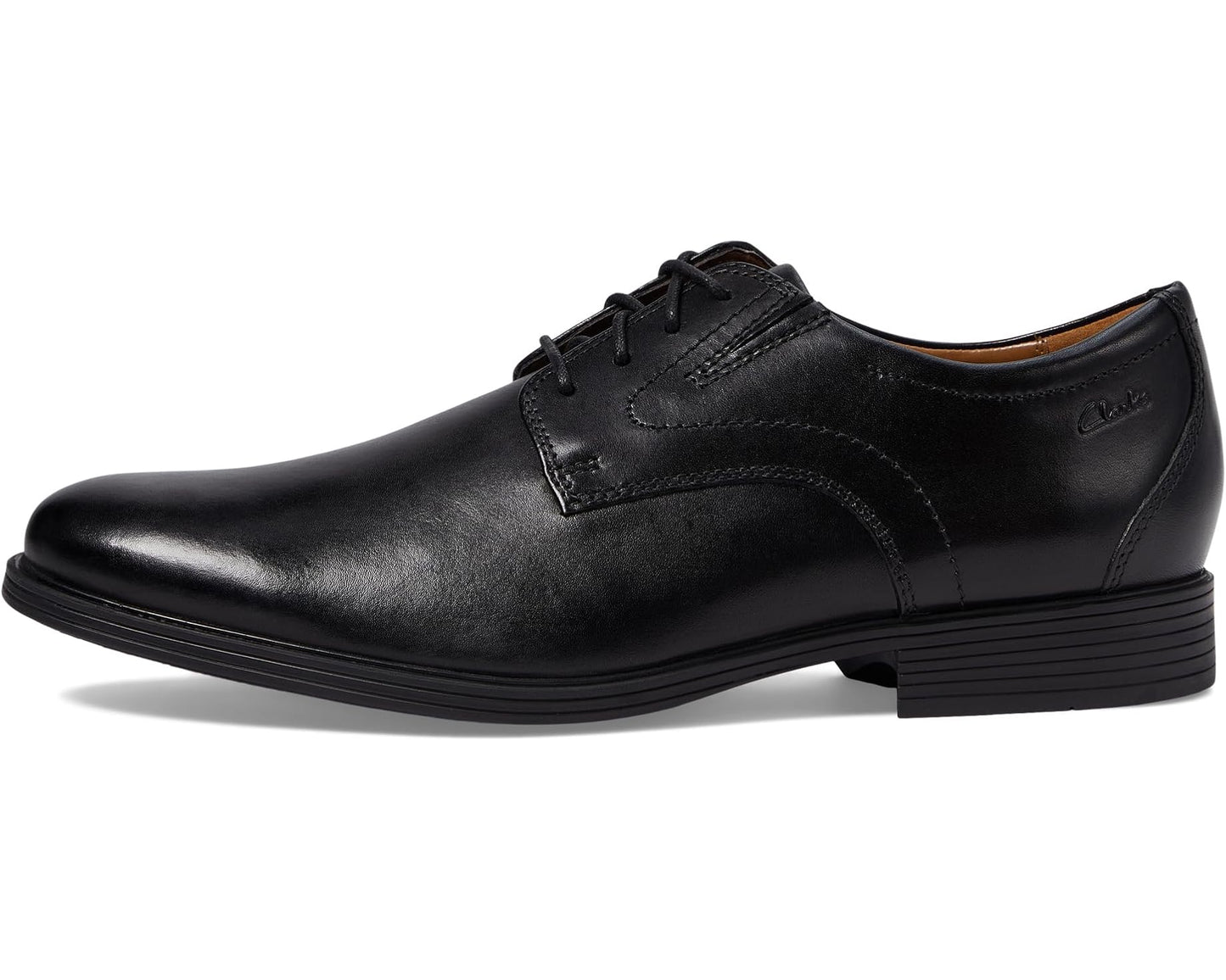 Men's Clarks Whiddon Plain Black Leather