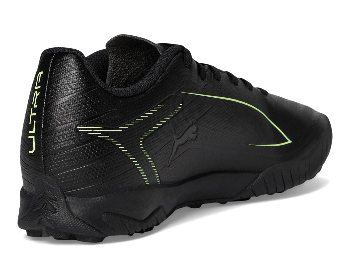 Men's PUMA Ultra 6 Play Turf Trainer Soccer Cleats Black/Fizzy Light/Green Terrain