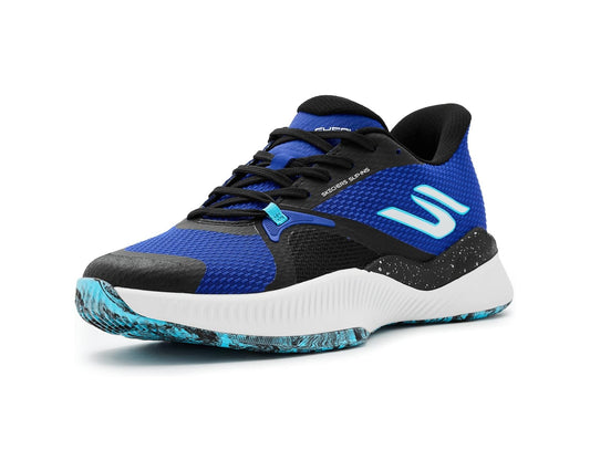Men's SKECHERS Tennis Shoe Hands Free Slip-ins Skechers State Champ Sneaker Black/Blue