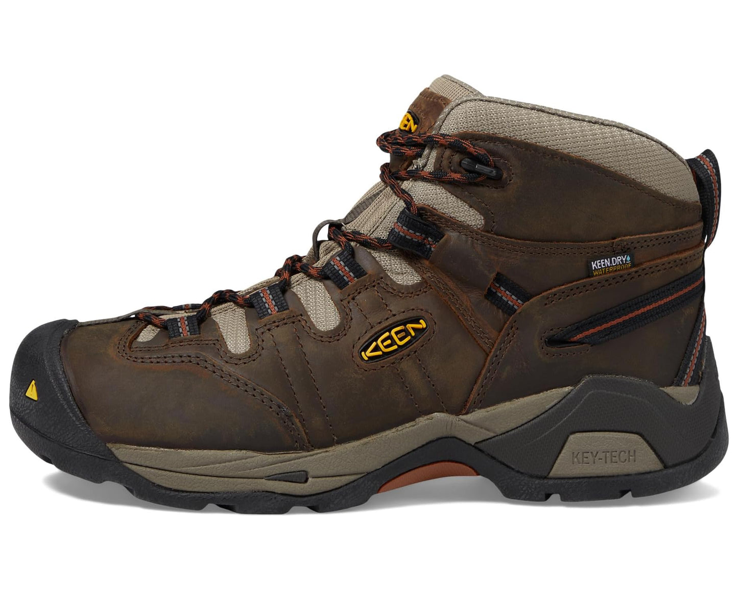 Men's KEEN Utility Detroit XT Mid Soft Toe Waterproof Black Olive/Leather Brown