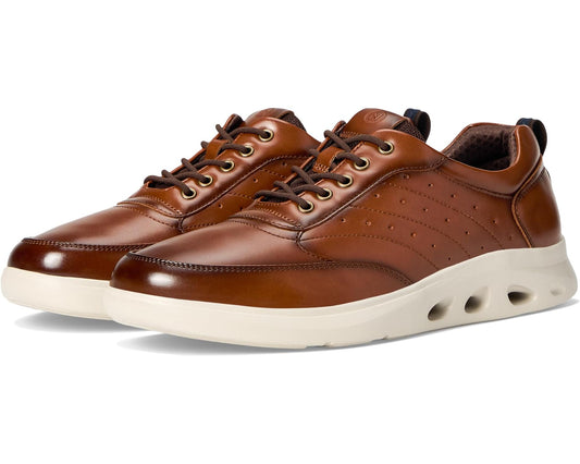 Men's Nunn Bush Ponte Moc Toe Sneakers Hybrid Oxford Dress Casual Lightweight Athletic Style Lace Up Cognac