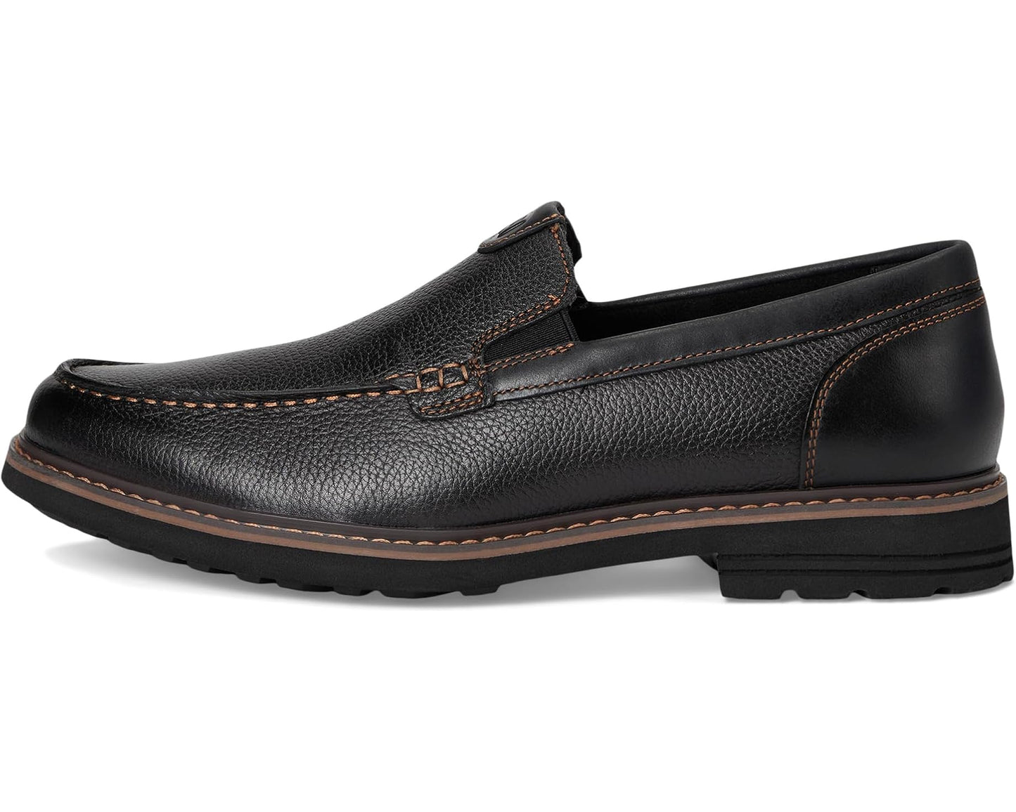 Men's Nunn Bush Owen II Moc Toe Venetian Loafer Lightweight and Comfortable Slip-On Black