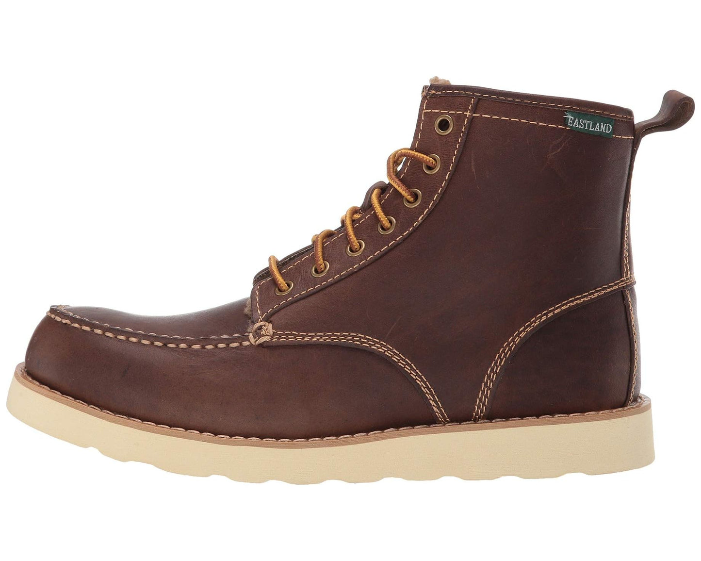 Men's Eastland 1955 Edition Lace Up Boots Shearling Lined Dark Tan