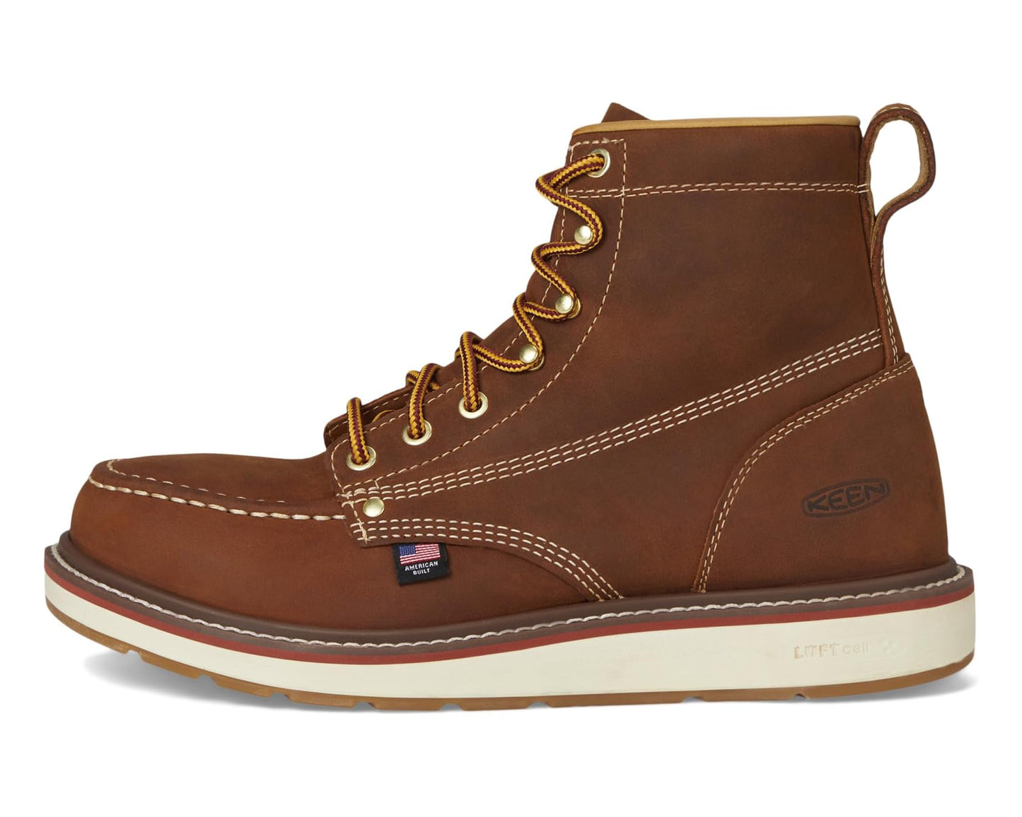Men's KEEN Utility Liberty 6 Waterproof Boot (Soft Toe) Leather Brown/Birch