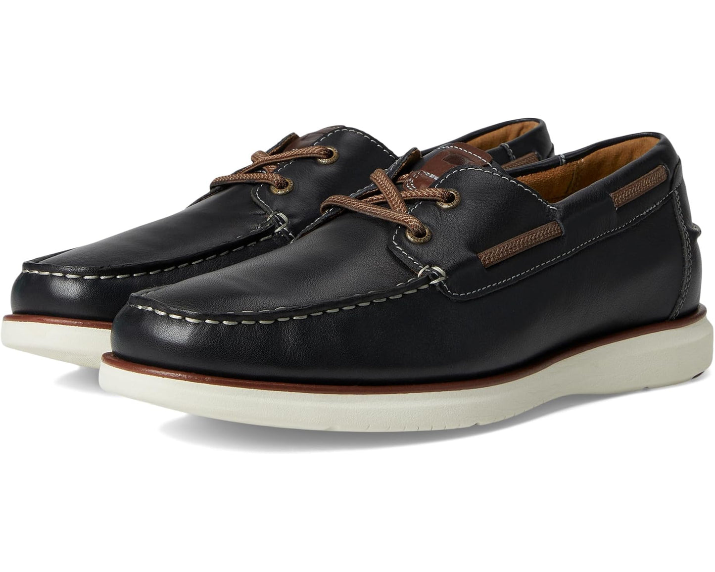 Men's Florsheim Tropics Elastic Lace Moc Toe Boat Shoes Navy