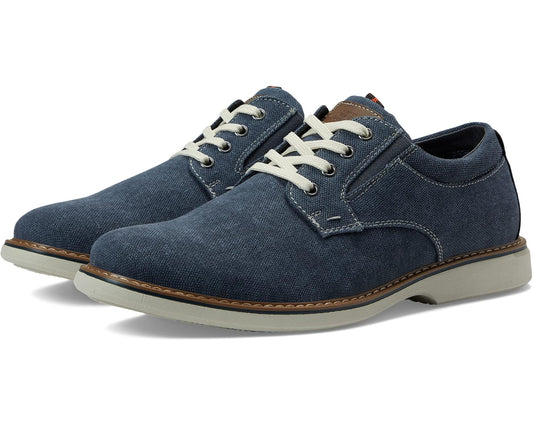 Men's Nunn Bush Otto Canvas Plain Toe Oxford Blue