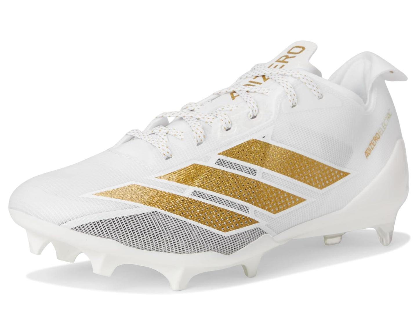 Men's adidas Adizero Electric Football Cleats White/Gold Metallic/White