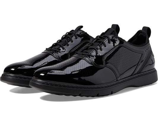 Men's Stacy Adams Spyre Plain Toe Elastic Lace Black Patent