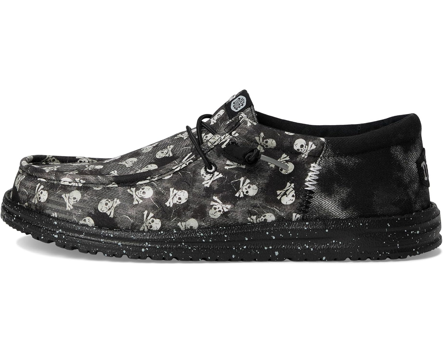Men's Hey Dude Wally Funk Skull Print Black/Black Oyster