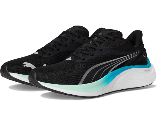 Men's PUMA Electrify Nitro 4 Running Shoes Black/Mint Melt/Speed Blue