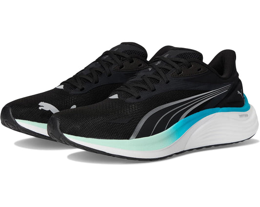 Men's PUMA Electrify Nitro 4 Running Shoes Black/Mint Melt/Speed Blue