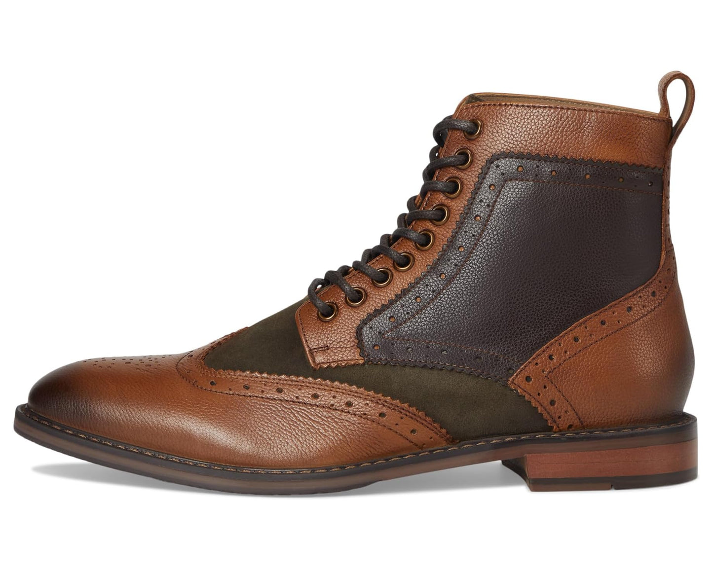 Men's Stacy Adams Finnegan Wing Tip Boot Olive Multi