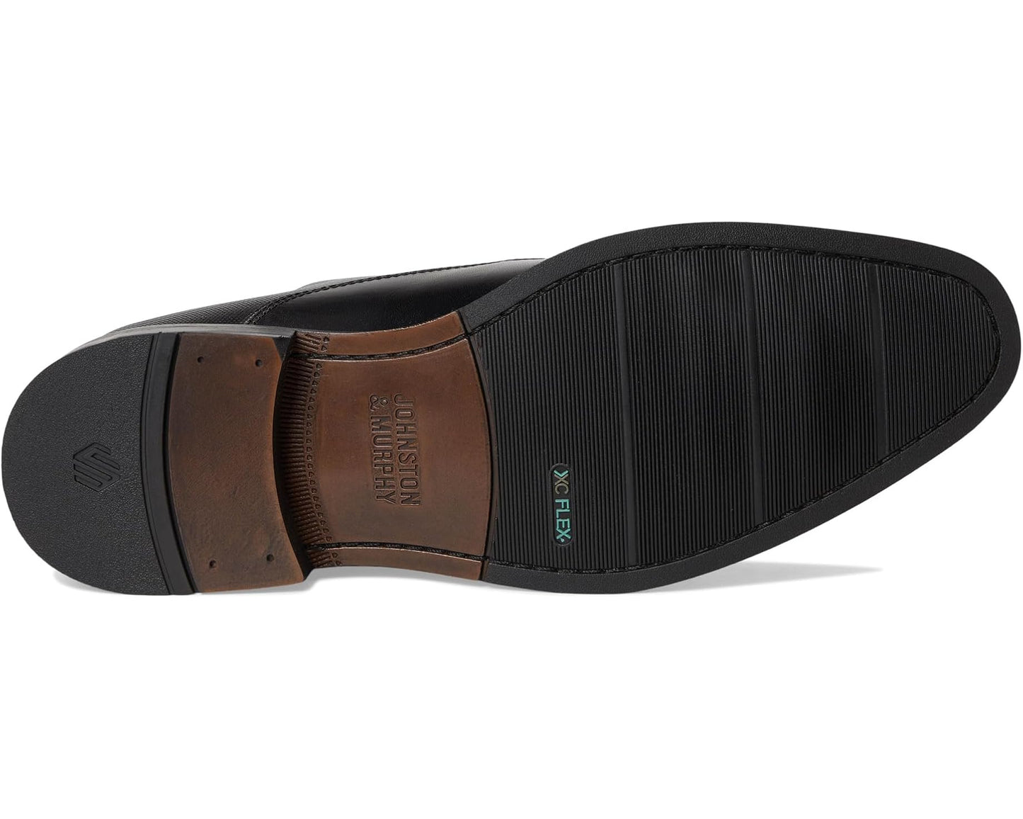 Men's Johnston & Murphy Landry Embossed Plain Toe Black Full Grain