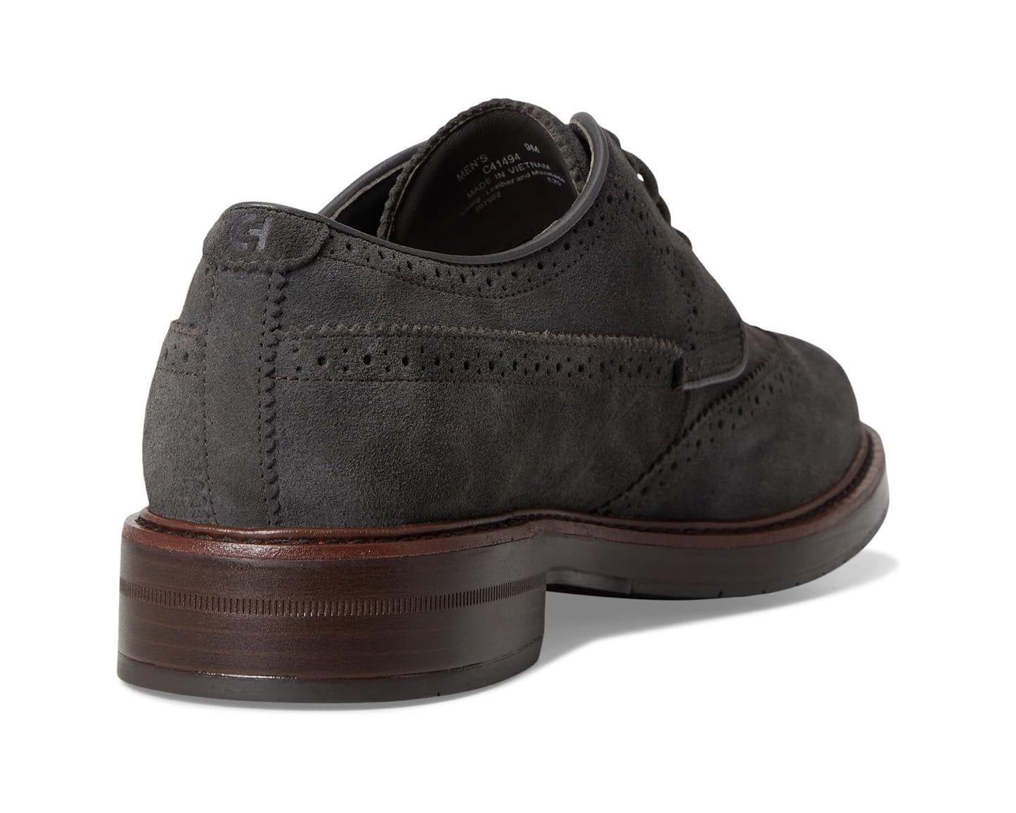 Men's Cole Haan Judson Grand Wingtip Oxfords Raven Suede/Dark Natural