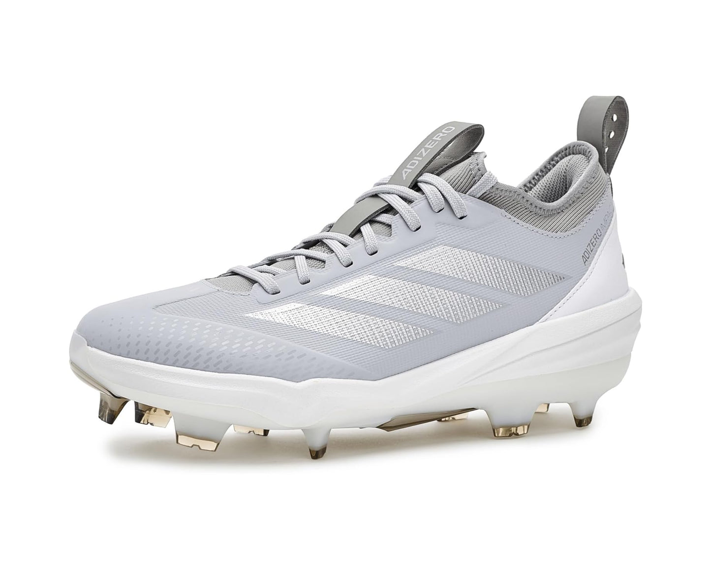 Men's adidas adiZero Impact 2.0 TPU Baseball Cleats Team Light Grey/White/Silver Metallic