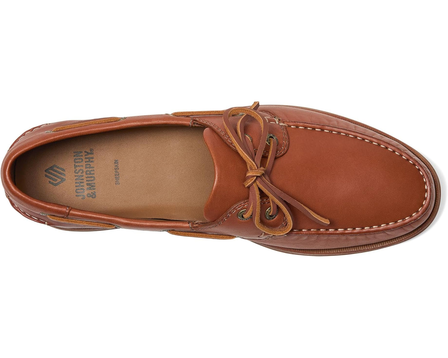 Men's Johnston & Murphy Monaco 2-Eye Boat Shoe Tan Sheepskin