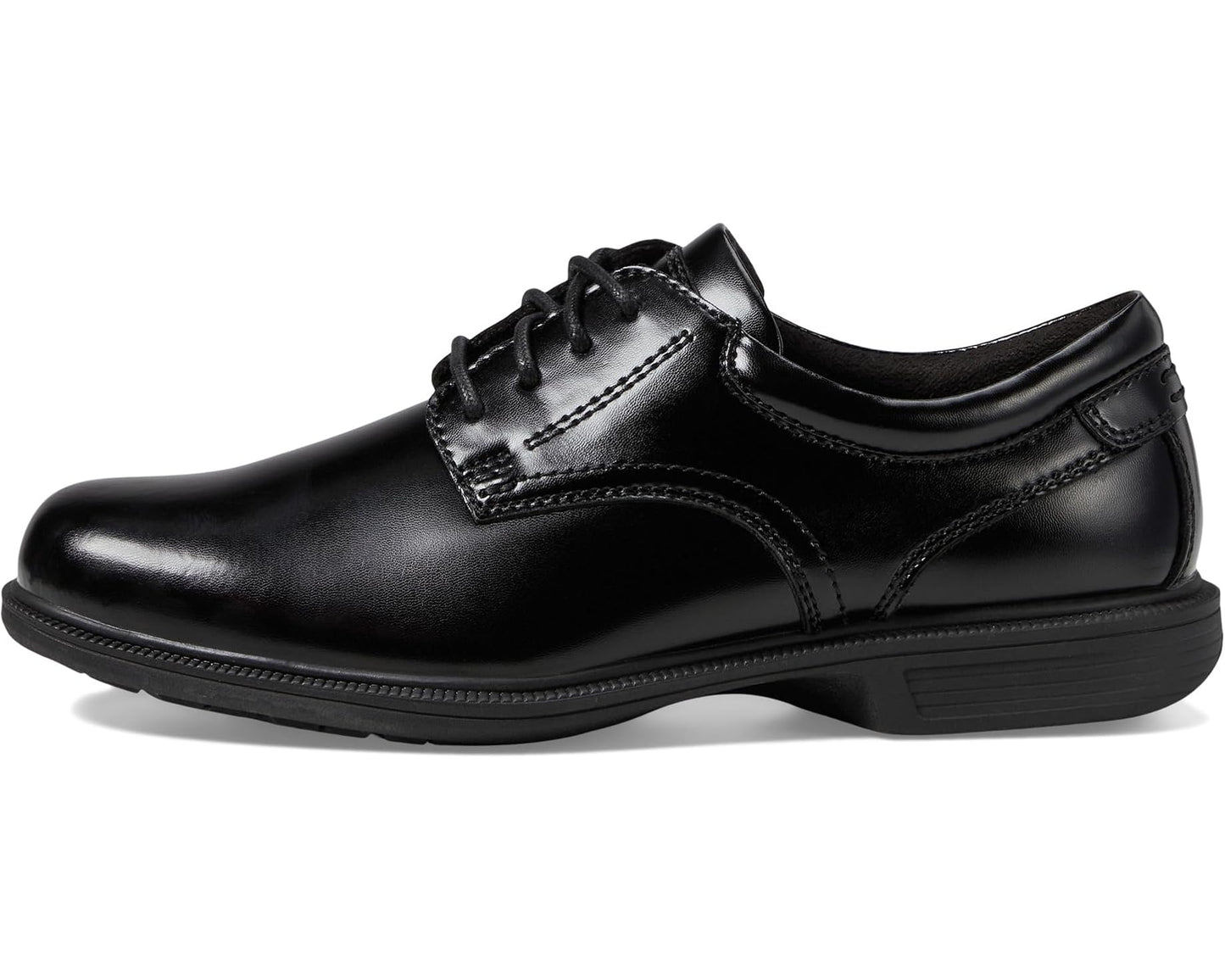 Men's Nunn Bush Baker Street Plain Toe Oxford with KORE Slip Resistant Walking Comfort Technology Black