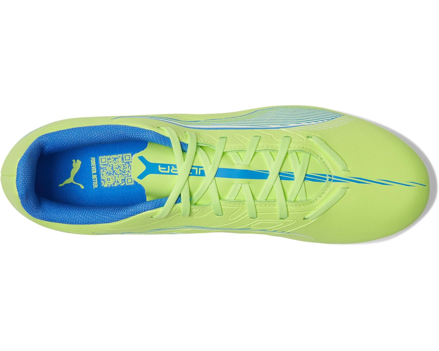 Men's PUMA Ultra 5 Play Firm, Artificial Ground Soccer Cleats Fizzy Apple-Puma White-Bluemazing