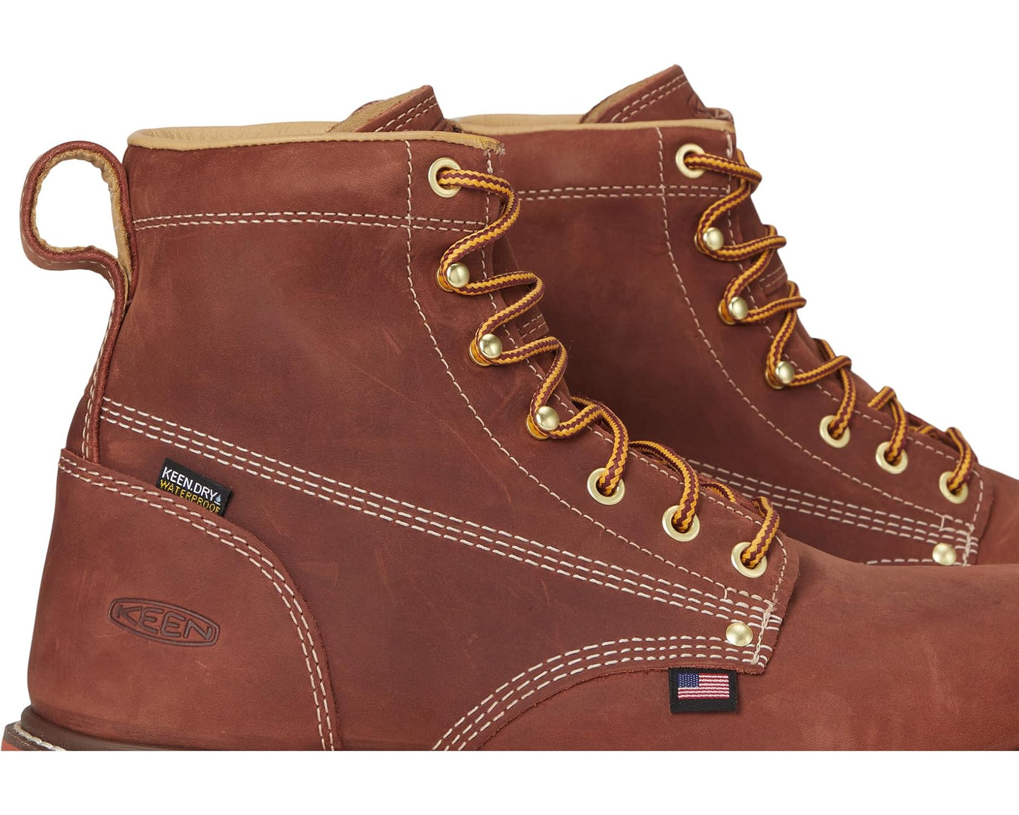 Men's KEEN Utility Liberty 6 Waterproof 90° Heel Boots (Soft Toe) Bombay Brown/Gum