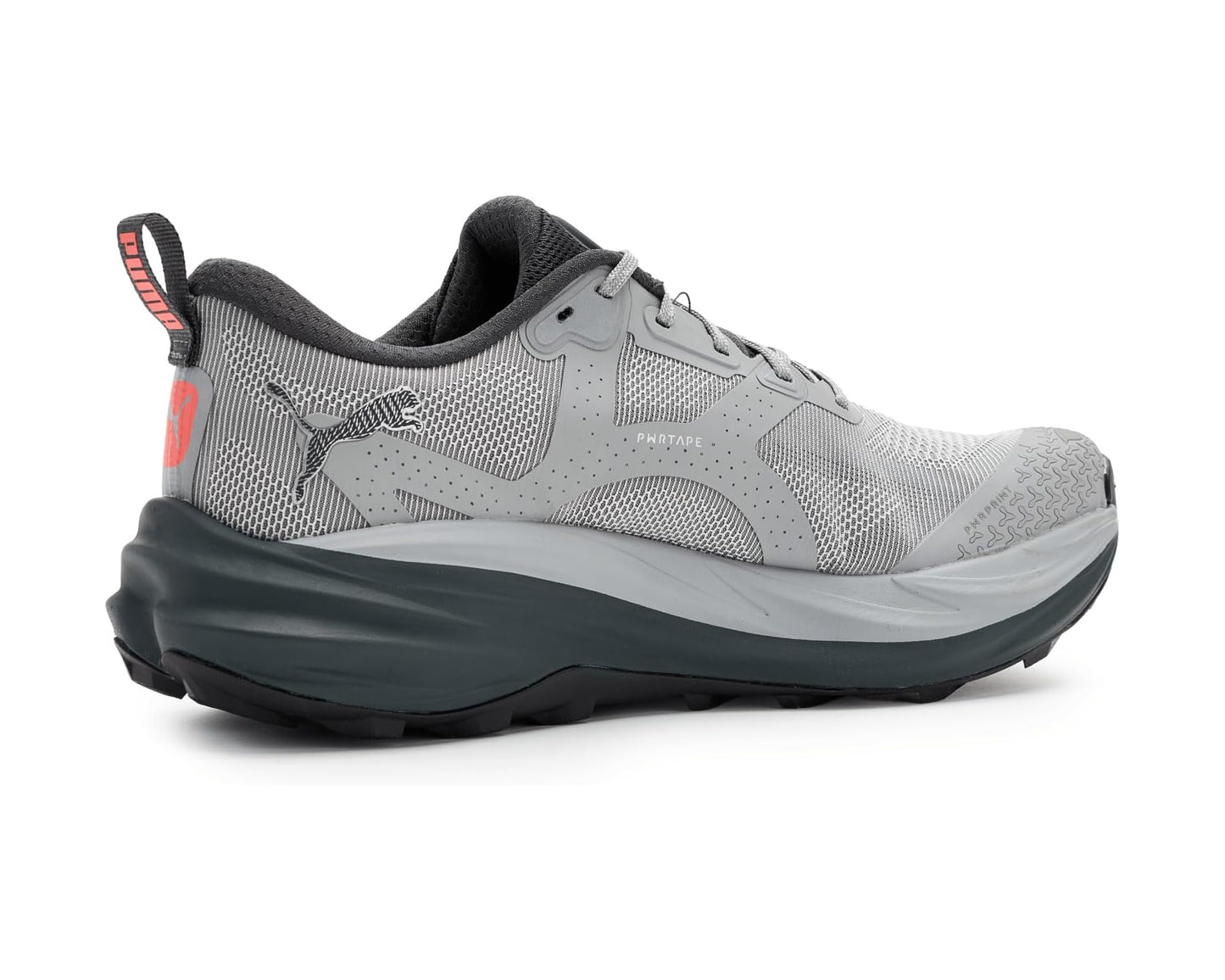 Men's PUMA Voyage Nitro 4 Trail Running Shoes Grey Echo/Red Glamour