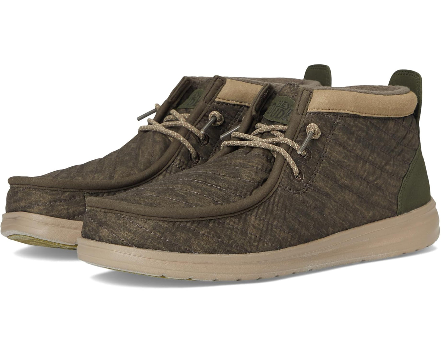 Men's Hey Dude Wally Mid Gripr Washed Quilt Major Brown/Multi
