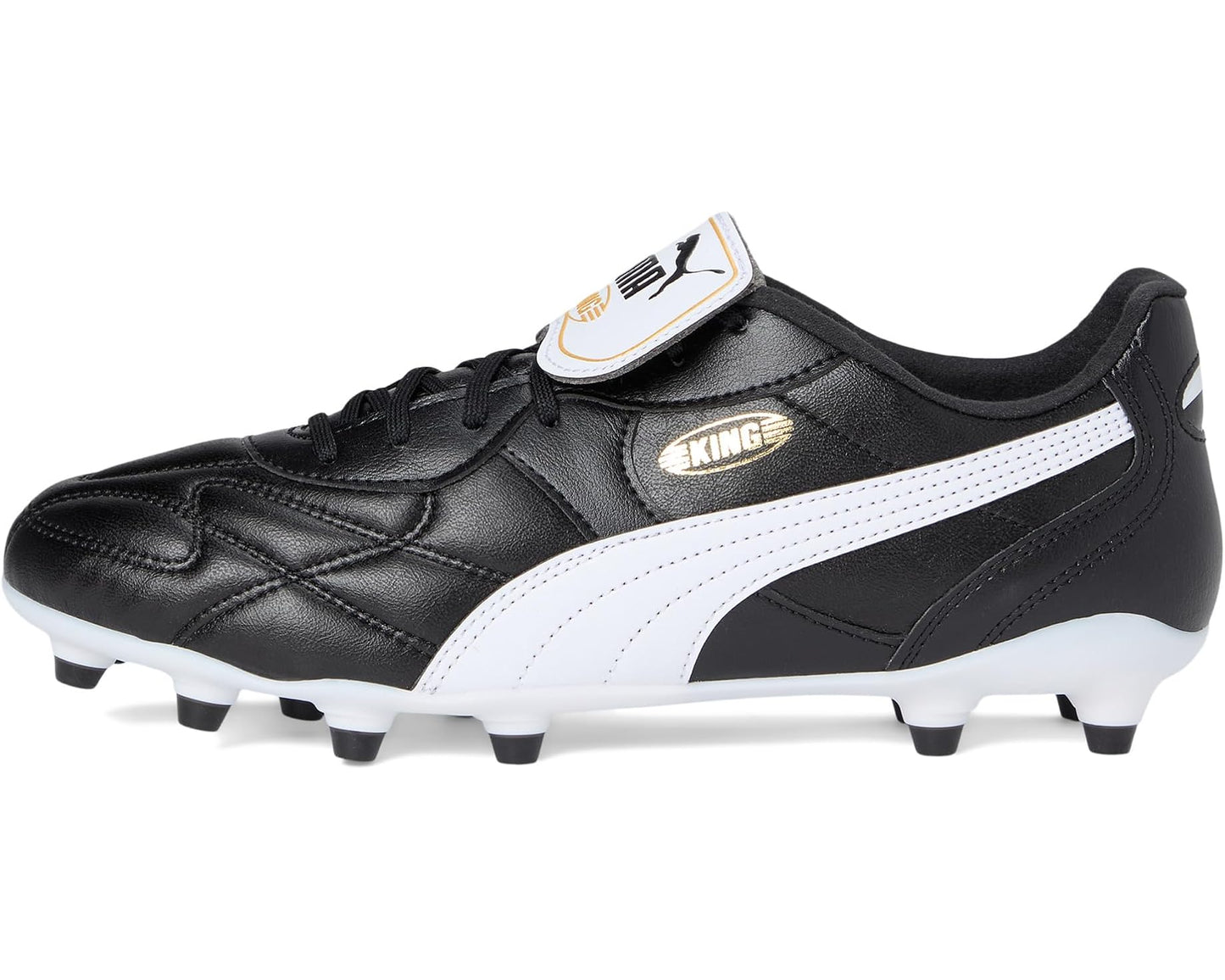 Men's PUMA King Top Firm, Artificial Ground Soccer Cleats Black/White/Gold