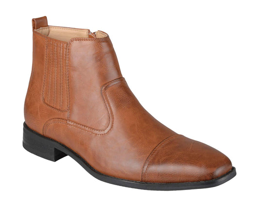 Men's Vance Co. Alex Chelsea Boot Tan Faux Leather