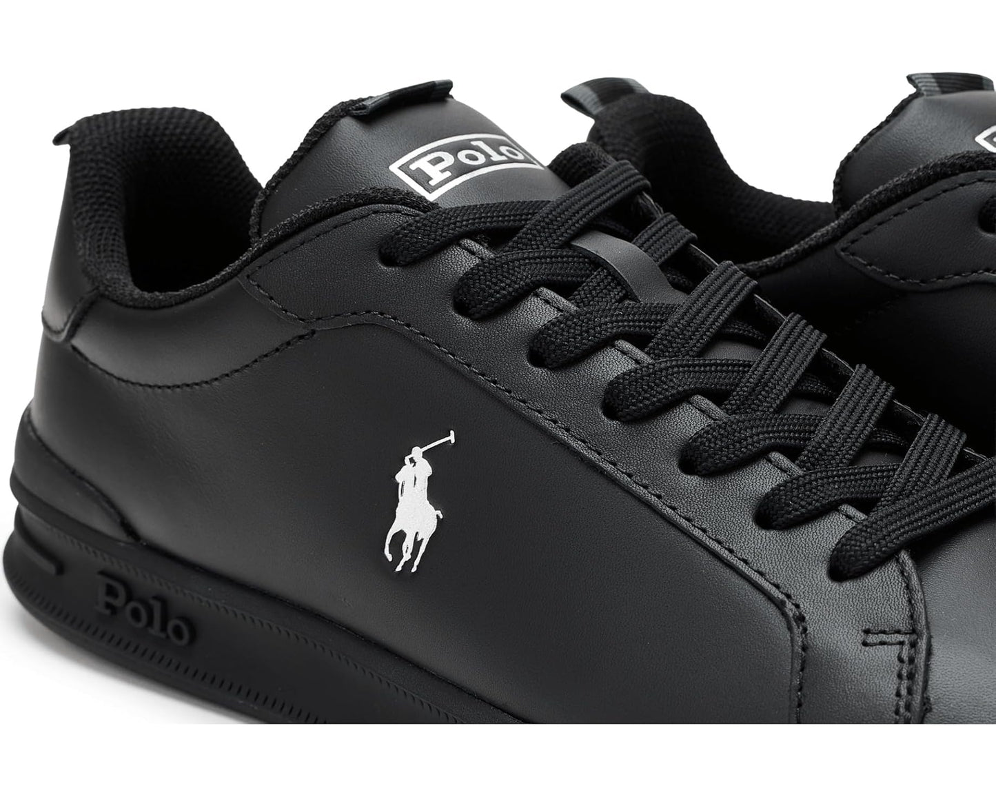 Men's Polo Ralph Lauren Heritage Court II Leather Sneaker Black/Silver