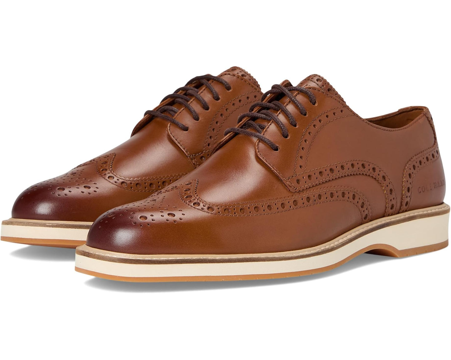 Men's Cole Haan Morse Grand Wingtip Oxfords British Tan/Ivory/Gum