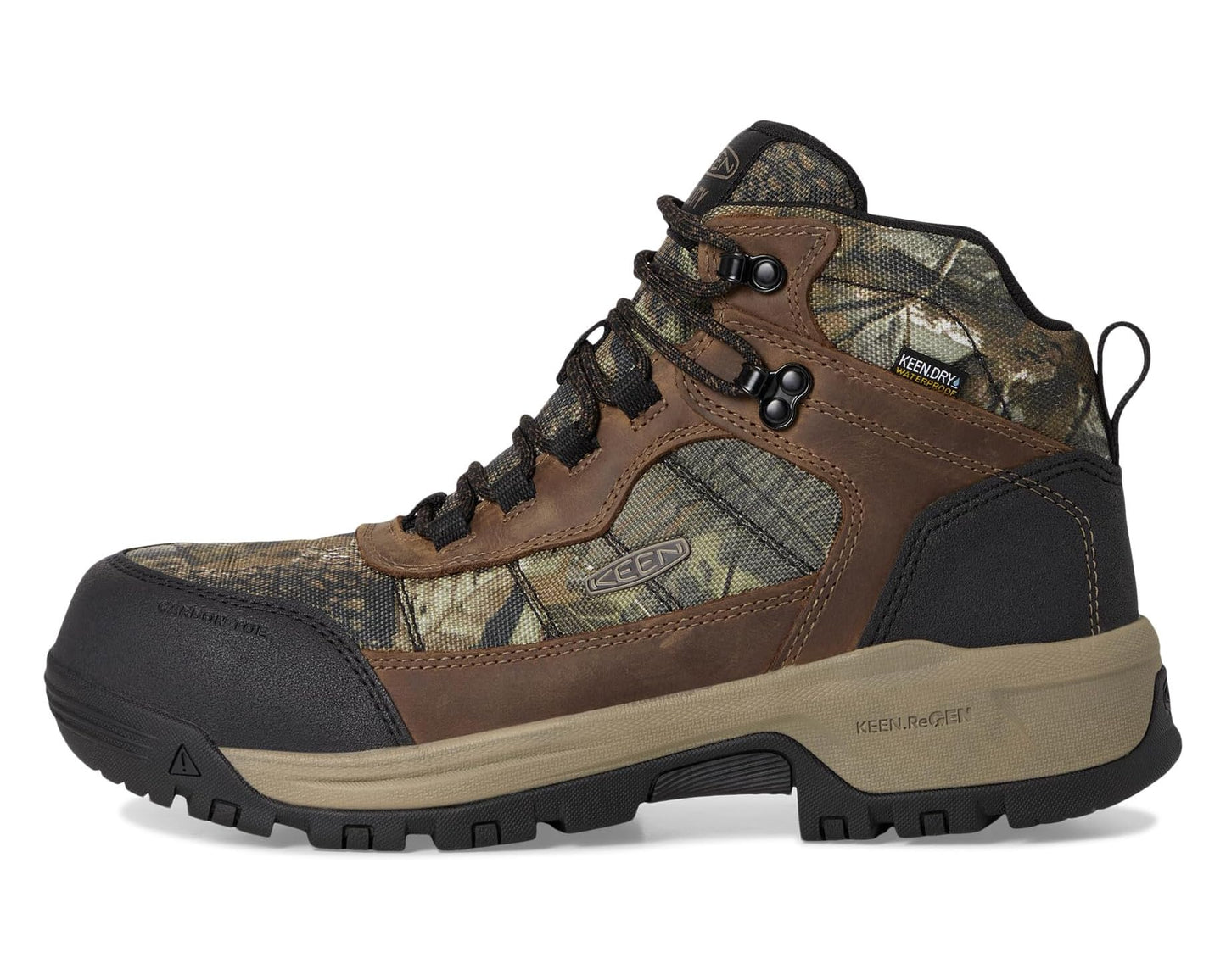 Men's KEEN Utility Skokie Waterproof Work Boots (Carbon Toe) Camo/Black