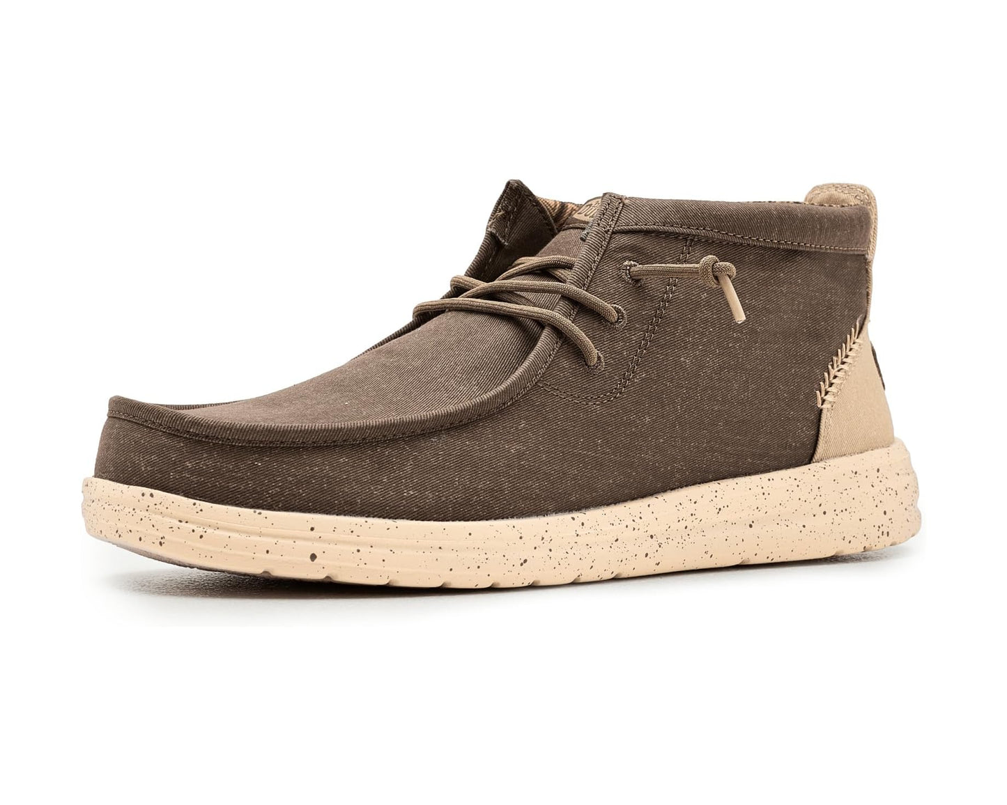 Men's Hey Dude Wally Mid Gripr Stretch Canvas Teak Brown/Multi
