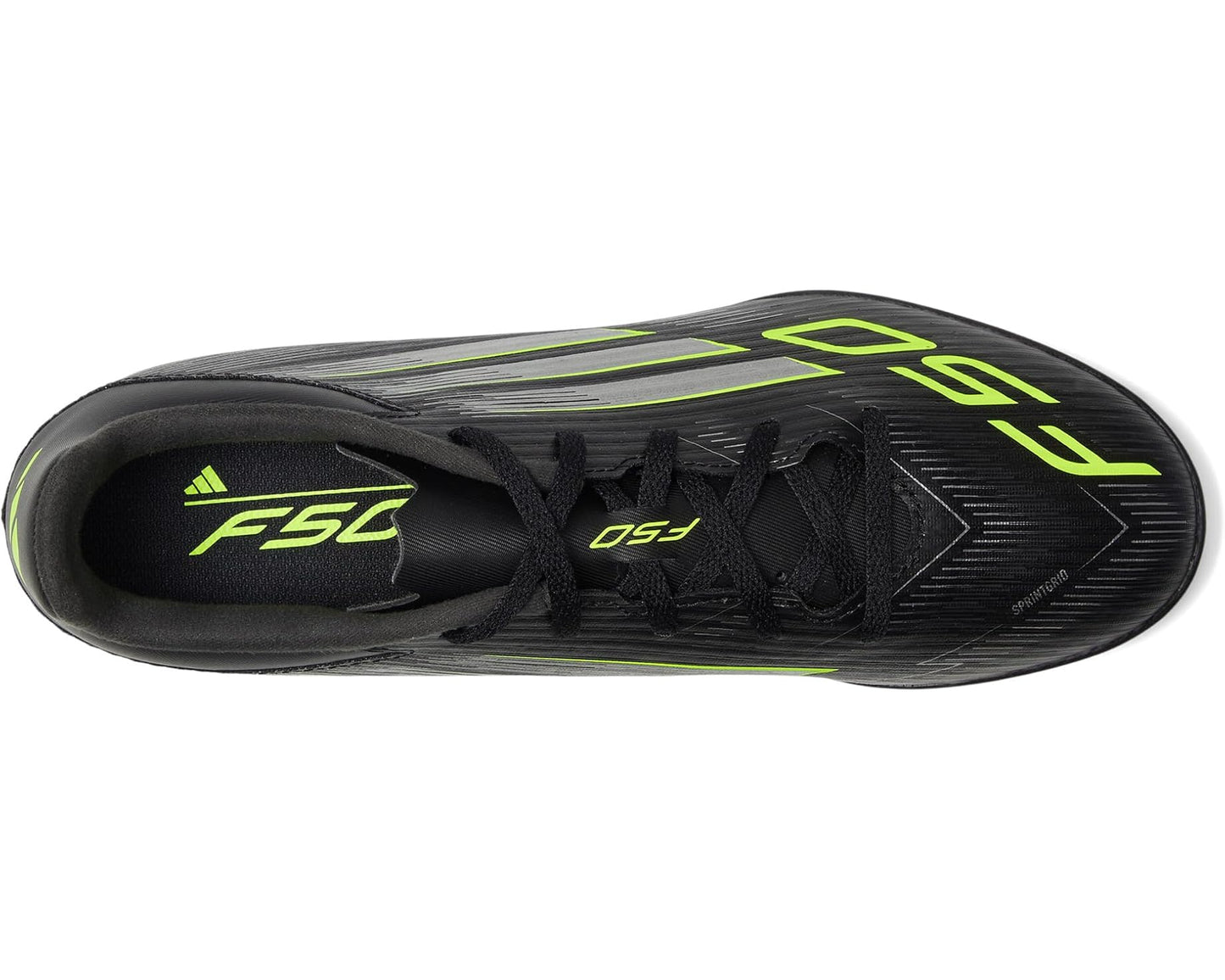 Unisex adidas F50 Club Turf Soccer Cleats Black/Iron Metallic/Lucid Lemon