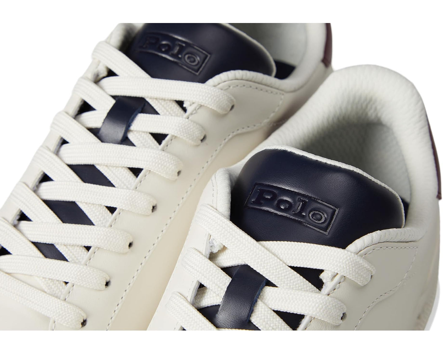 Men's Polo Ralph Lauren Heritage Court II Leather Sneakers White/Navy/Wine