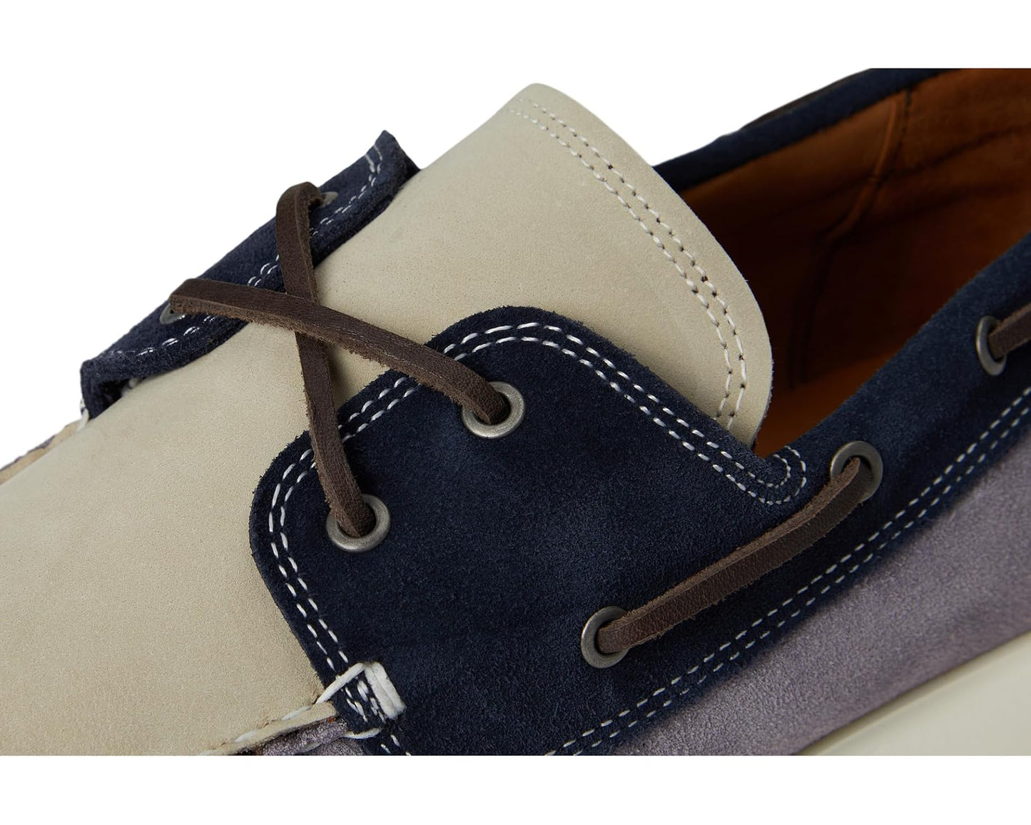 Men's Allen Edmonds Panama Boat Shoes Steel Blue Mix Leather