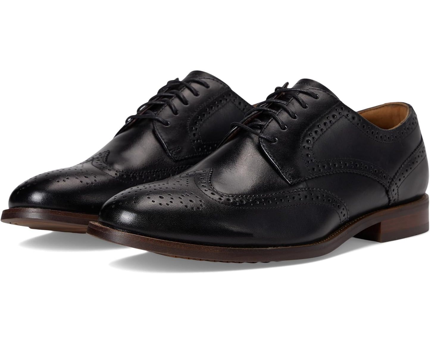 Men's Florsheim Rucci Wing Tip Oxford Black Smooth