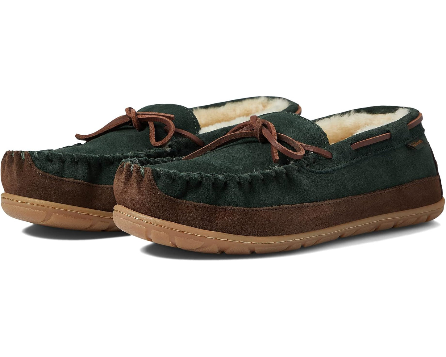 Men's L.L.Bean Wicked Good Moccasins Black Spruce/Chocolate
