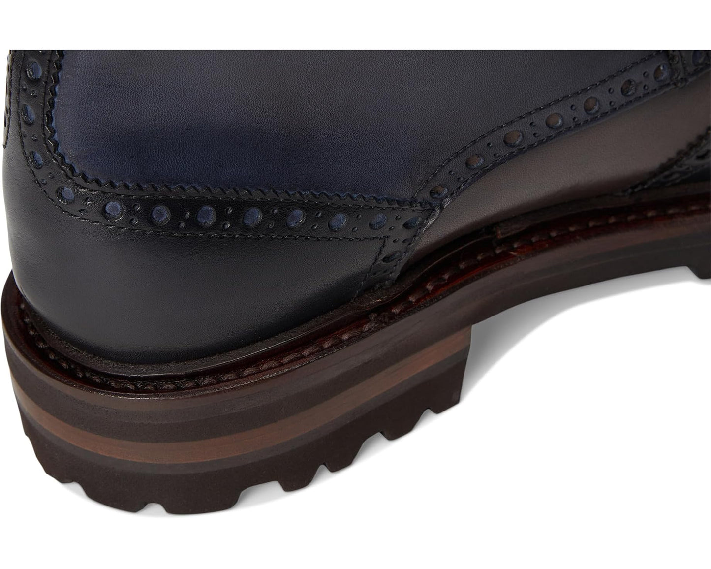 Men's Johnston & Murphy Collection Dudley Lug Wingtip Boots Navy Multi Hand-stained Calfskin