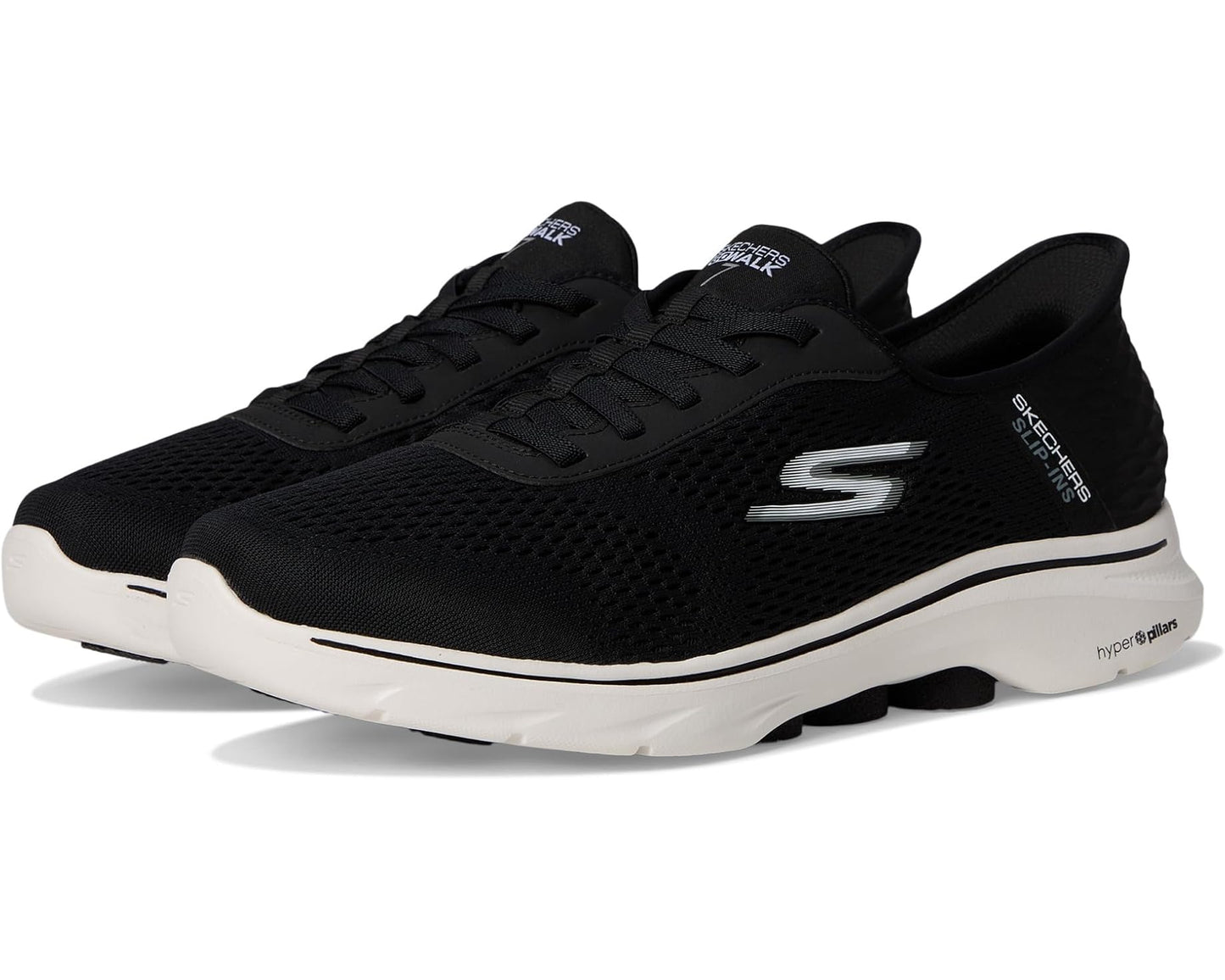Men's SKECHERS Performance Go Walk 7 - Free Hand 2 Hands Free Slip-Ins Black/White