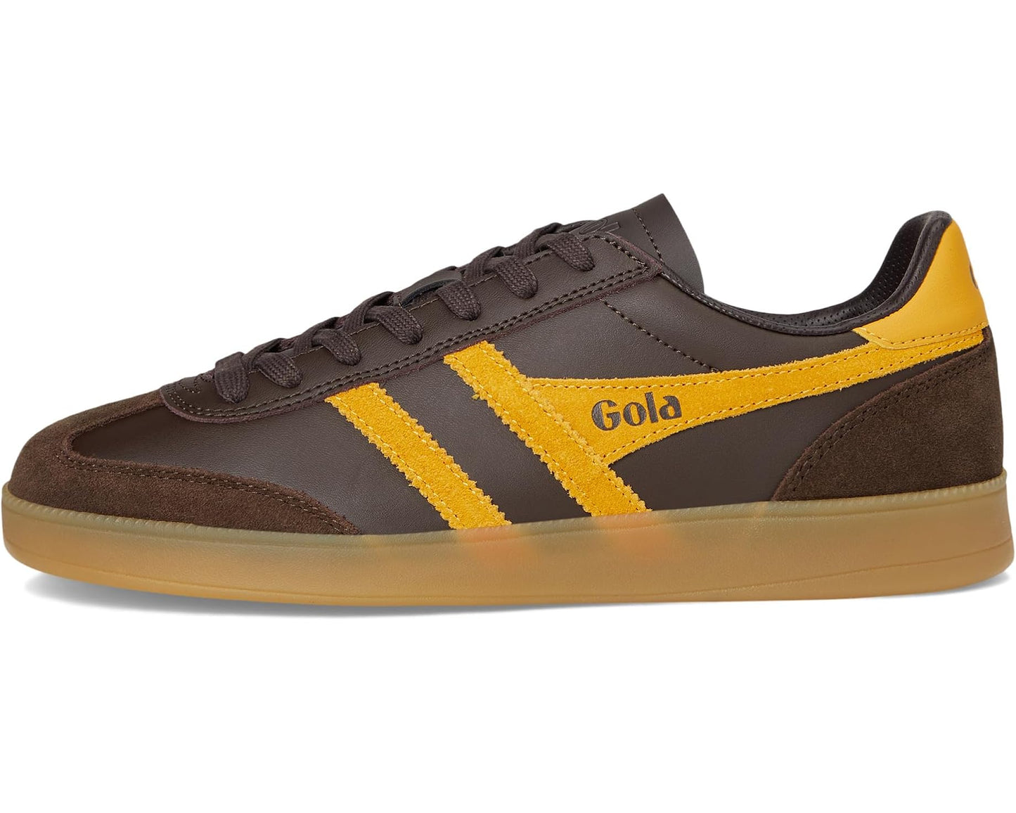 Men's Gola Viper Leather Dark Brown/Sun/Gum