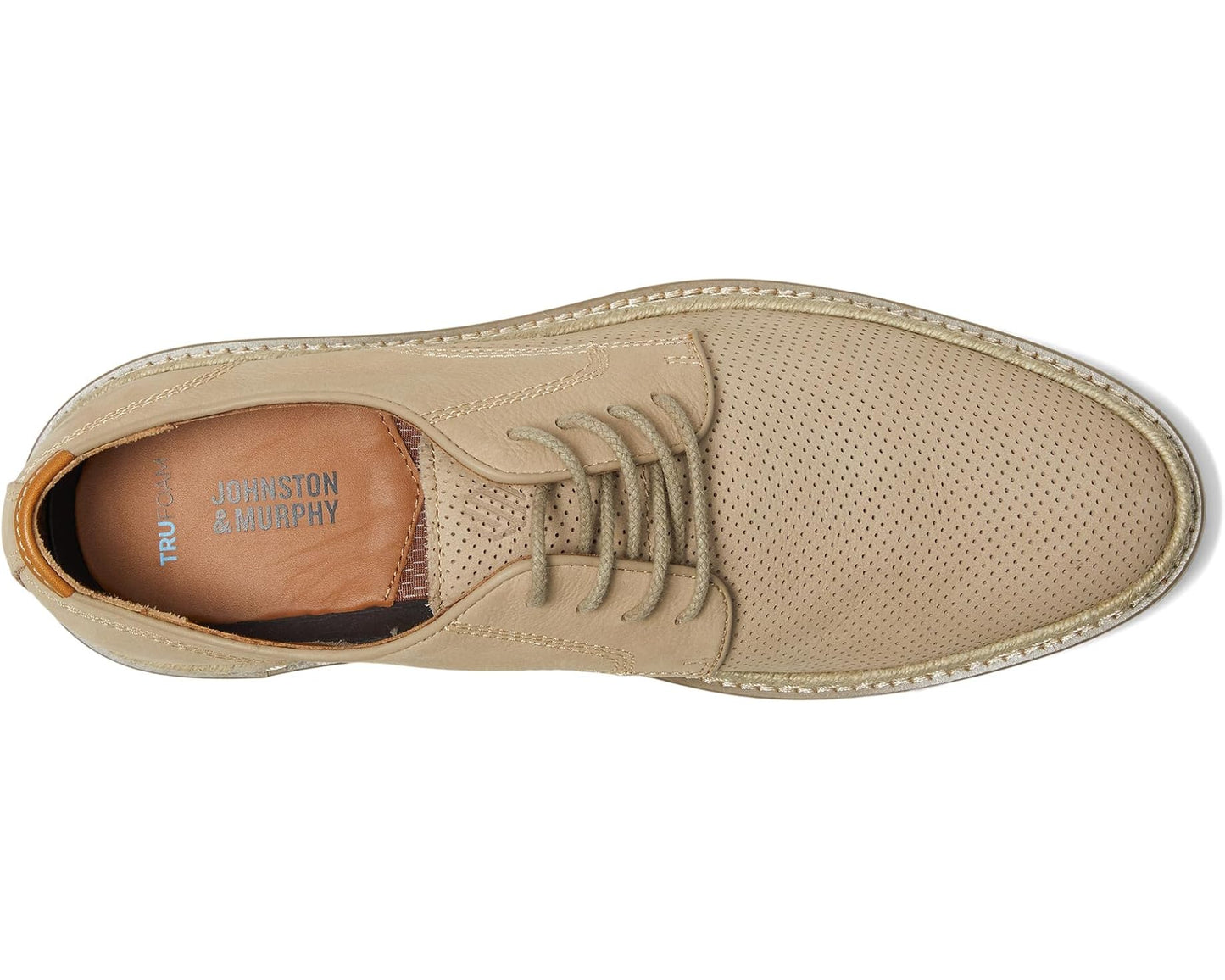 Men's Johnston & Murphy Upton Perfed Plain Toe Taupe