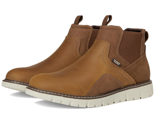 Men's Nunn Bush Karnak Plain Toe Chelsea Boots Lightweight Comfortable Chukka Tan