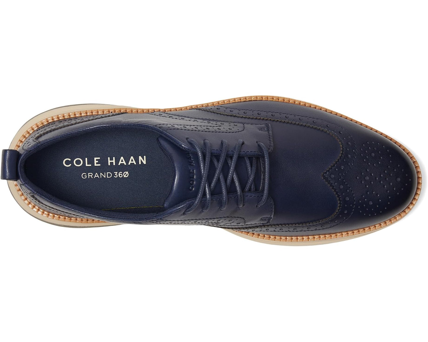 Men's Cole Haan Grand Hurrion Wing Tip Oxford Midnight Moon/Irish Coffee/Oat