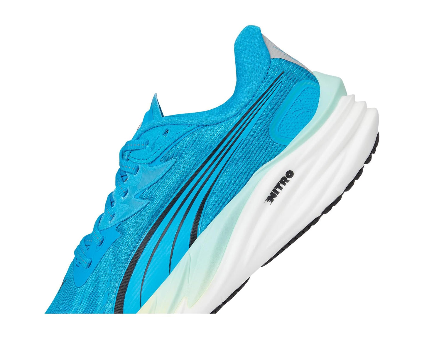 Men's PUMA Velocity Nitro Running Shoes Speed Blue/Gold Moon