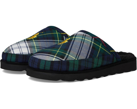 Men's Polo Ralph Lauren Reade Scuff Slippers Blackwatch Plaid